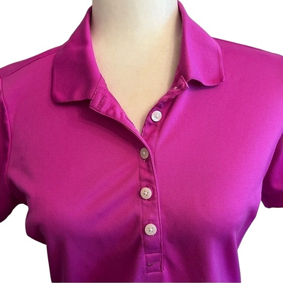 Nike Golf Dri-FIT Polo Shirt Pink Purple Fitted Activewear Athleisure Top‎ M - Picture 5 of 7